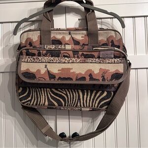 VTG 90’s Pioneer Express Safari Animal Tapestry Travel Bag Carry-On
